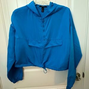 Forever 21 blue Cropped  Zip Jacket Windbreaker Size Large